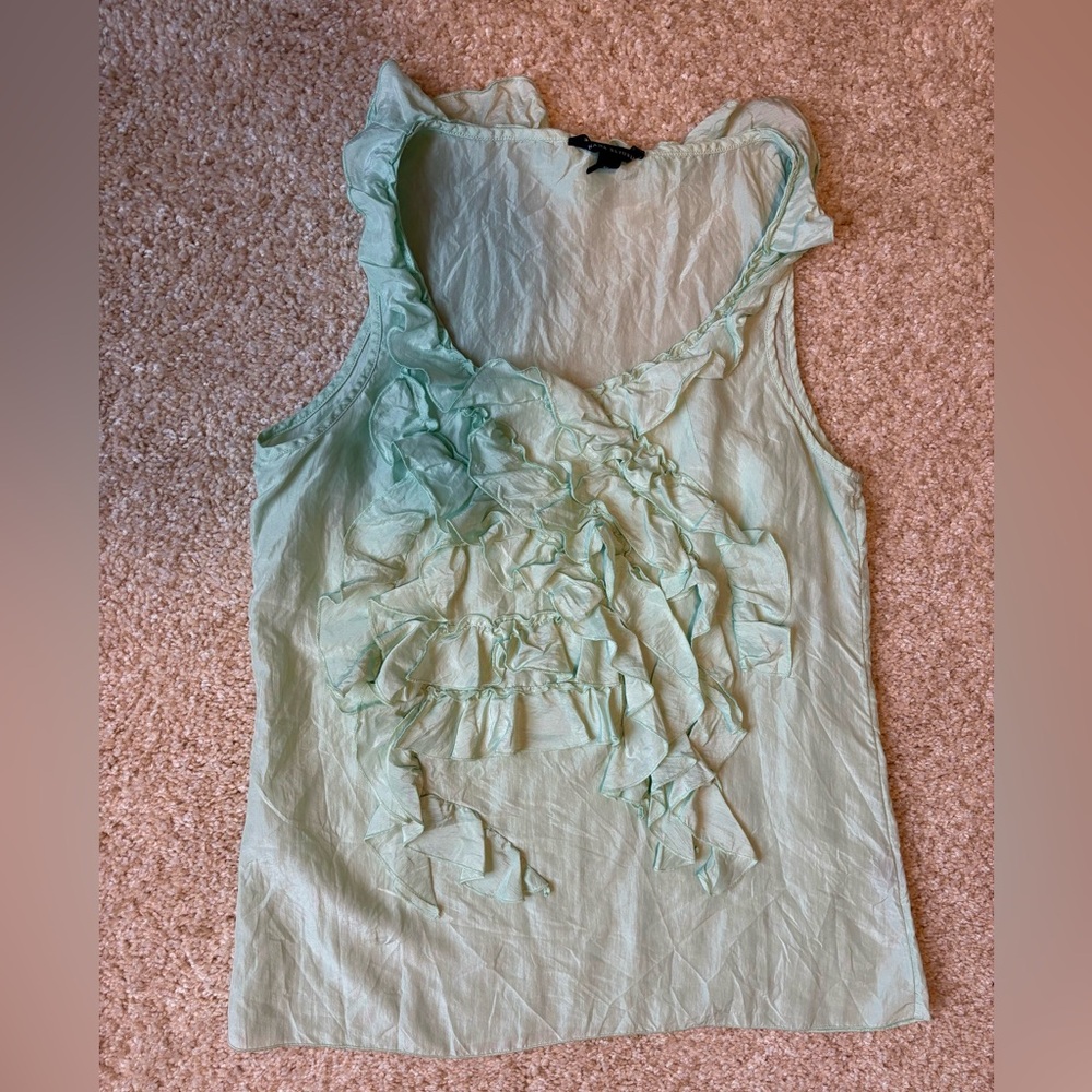 Banana Republic Mint Green Ruffled Blouse XS